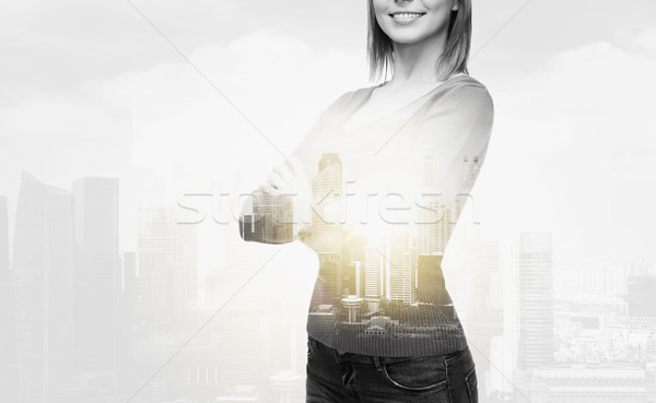 smiling woman in casual clothes Stock photo © dolgachov