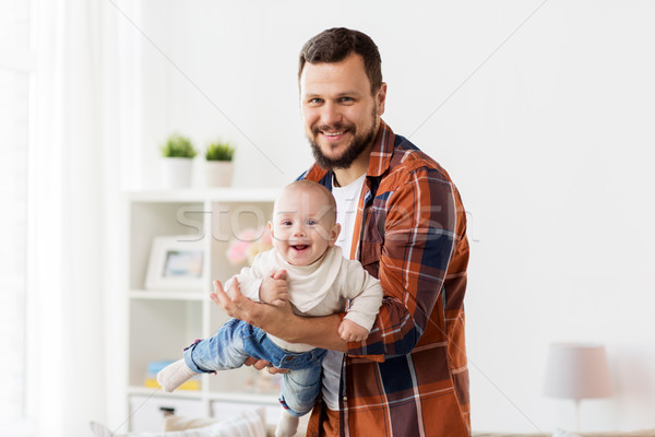 Glücklich Vater wenig Baby Junge home Stock foto © dolgachov