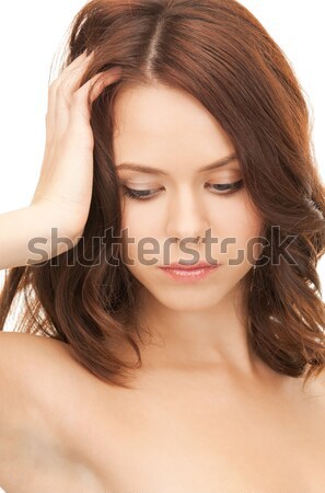 Hosszú haj szépség kép lány fehér nő Stock fotó © dolgachov