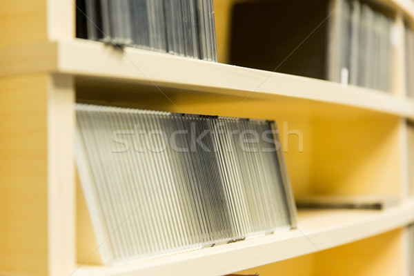shelving with cd records at radio station Stock photo © dolgachov