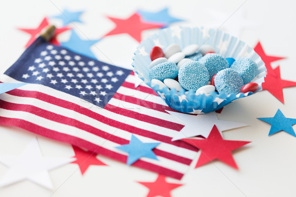 candies with american flag on independence day Stock photo © dolgachov