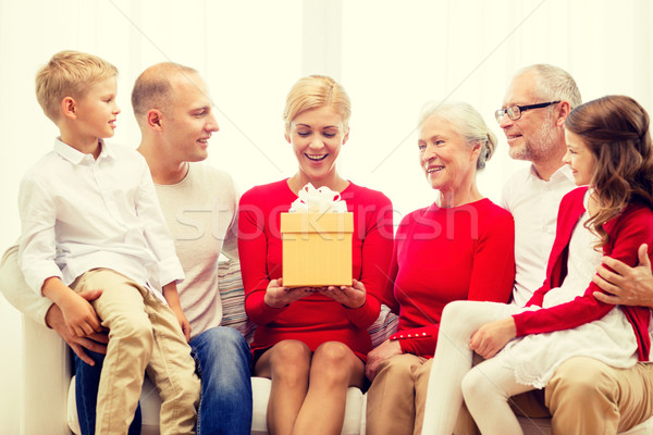 Foto stock: Sorridente · família · dom · casa · férias · geração