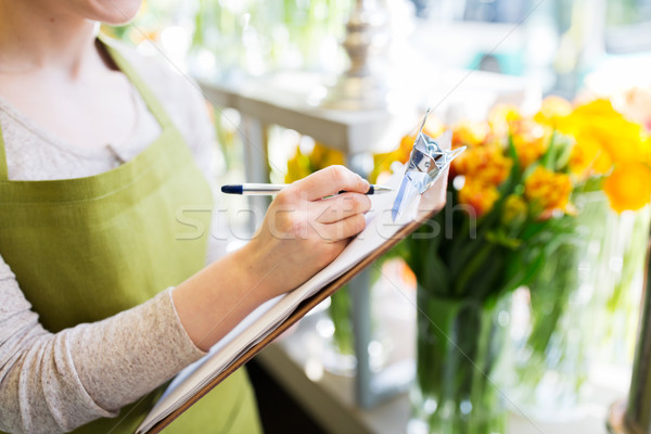 Stock foto: Frau · Zwischenablage · Blumenladen · Menschen · Verkauf