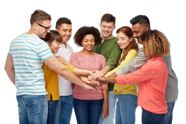 Stock photo: international group of happy people holding hands
