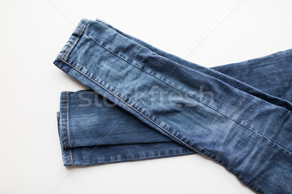 Foto stock: Brim · calças · jeans · branco · roupa · desgaste