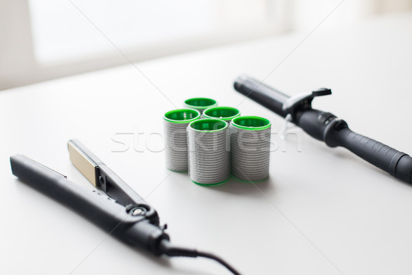 curling iron, hot styler and hair curlers Stock photo © dolgachov