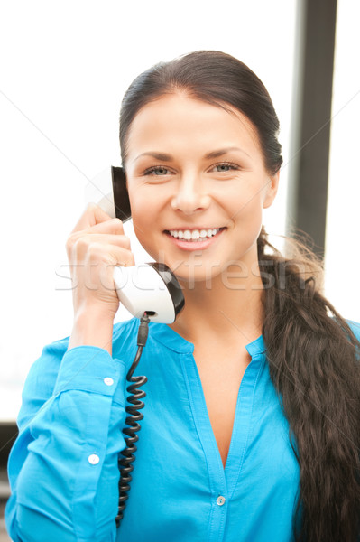 Stock fotó: Nő · telefonál · fényes · kép · boldog · nő · telefon