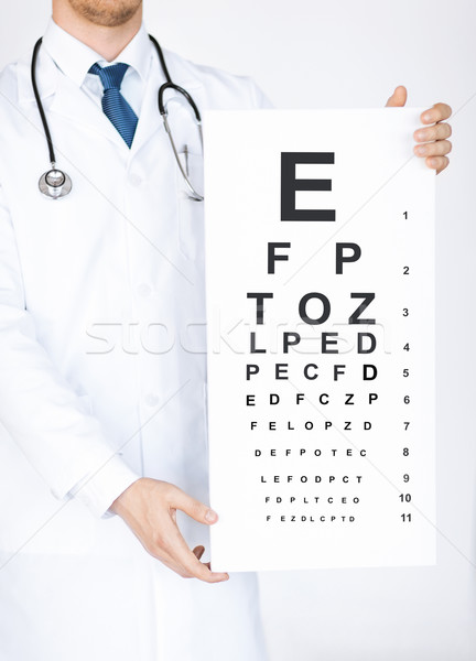 мужчины офтальмолог глаза диаграммы здравоохранения медицина Сток-фото © dolgachov