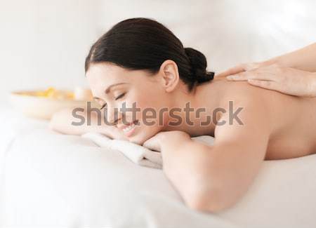 Vrouw spa gezondheid schoonheid resort ontspanning Stockfoto © dolgachov
