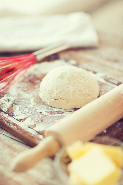 close up of bread dough on cutting board Stock photo © dolgachov