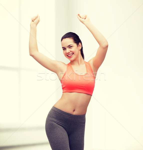 微笑 十幾歲的女孩 跳舞 健身 飲食 商業照片 © dolgachov