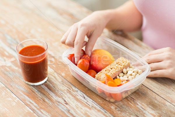 Foto stock: Mujer · comida · vegetariana · cuadro · alimentación · saludable · dieta