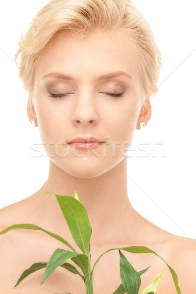 woman with sprout Stock photo © dolgachov