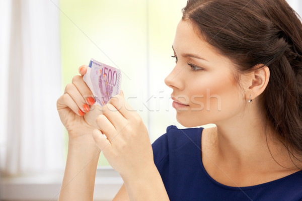 Mulher euro numerário dinheiro quadro negócio Foto stock © dolgachov