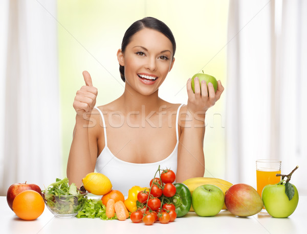 woman with healthy food Stock photo © dolgachov