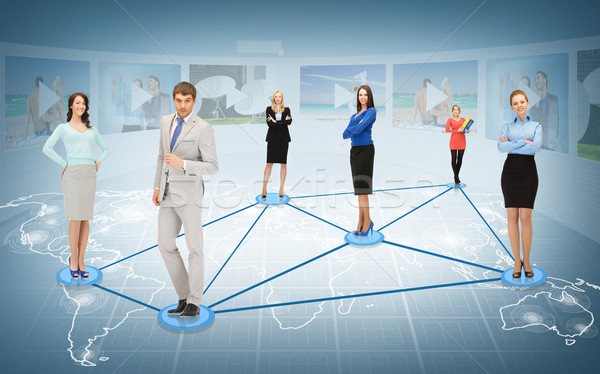 Társasági üzleti hálózat üzlet hálózatok férfi nők Stock fotó © dolgachov