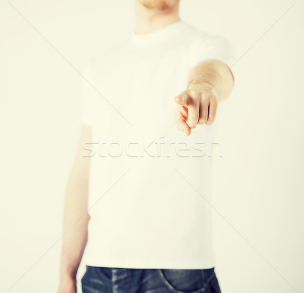 man pointing his finger at you Stock photo © dolgachov