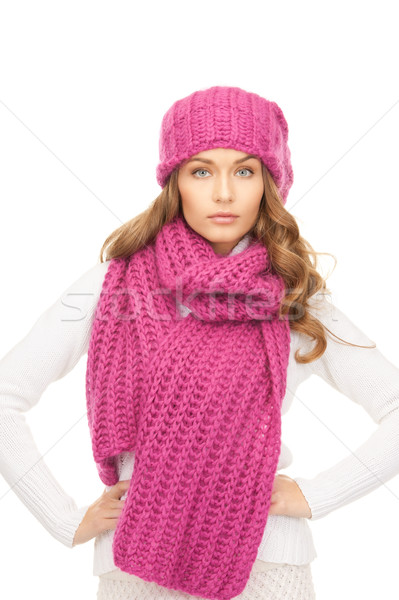 Gyönyörű nő tél kalap kép nő arc Stock fotó © dolgachov