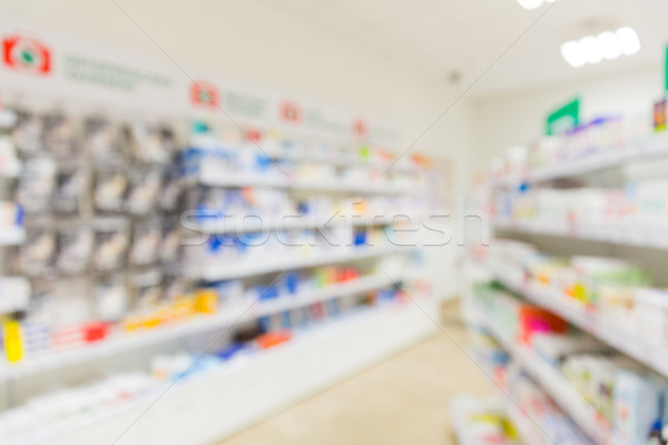Gyógyszertár drogéria szoba gyógyszer egészségügy elmosódott Stock fotó © dolgachov