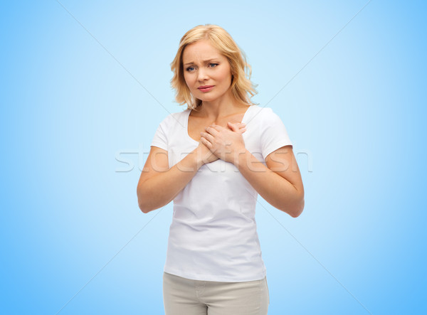unhappy woman suffering from heartache Stock photo © dolgachov