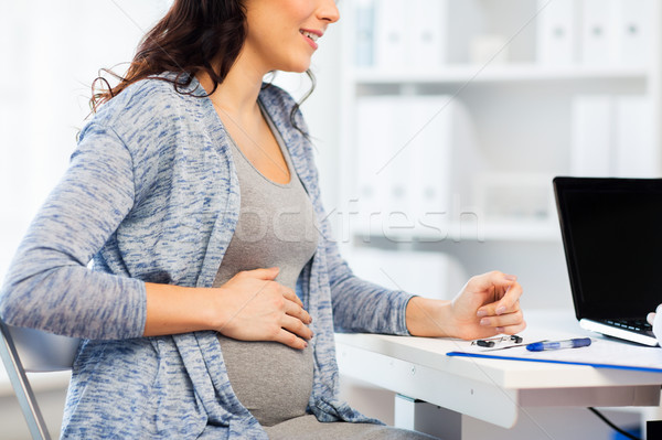 Stockfoto: Zwangere · vrouw · medische · kantoor · zwangerschap · gynaecologie
