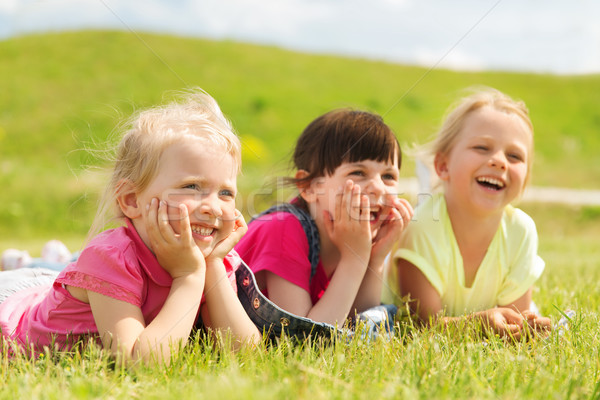 Gruppe Kinder Decke decken Freien Sommer Stock foto © dolgachov