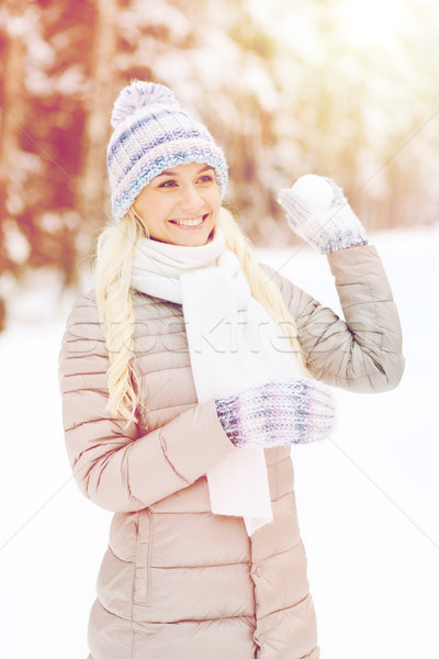 Sorridere inverno foresta stagione Natale Foto d'archivio © dolgachov