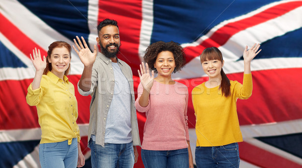 Internacional grupo pessoas felizes mãos diversidade Foto stock © dolgachov