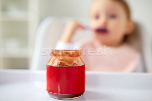 Jarra alimentos para bebês tabela casa criança Foto stock © dolgachov