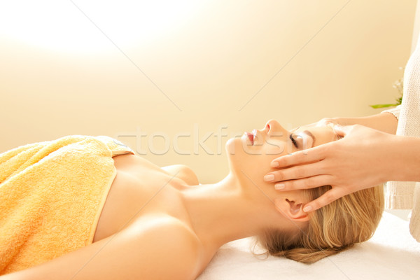 Сток-фото: красивая · женщина · массаж · салона · фотография · женщину