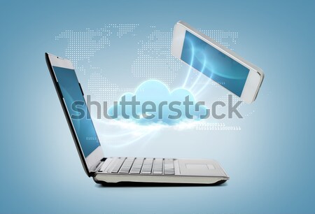 laptop computer with blank black screen Stock photo © dolgachov