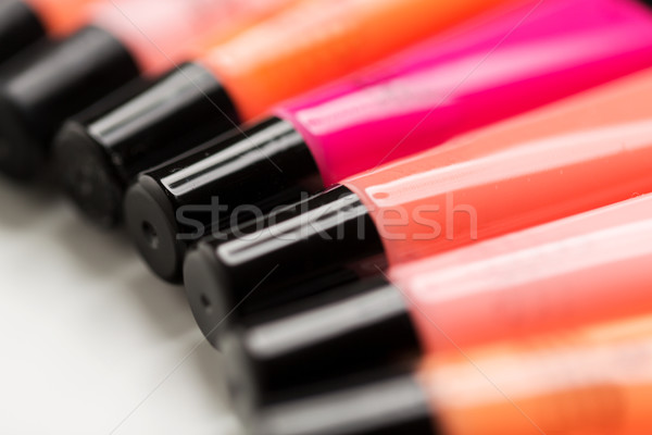 close up of lip gloss tubes Stock photo © dolgachov