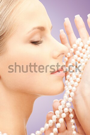 Belle femme visage boucle glamour beauté [[stock_photo]] © dolgachov