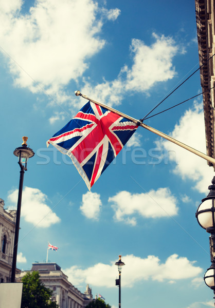 union jack flag waving on london city street Stock photo © dolgachov