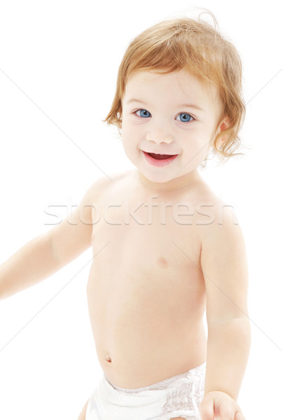 Bebê menino fralda quadro branco criança Foto stock © dolgachov