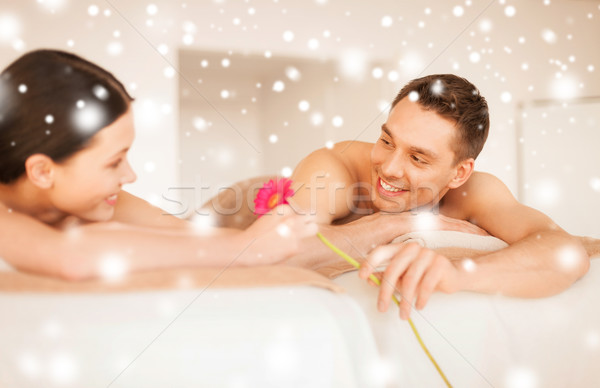 Casal estância termal salão massagem saúde beleza Foto stock © dolgachov