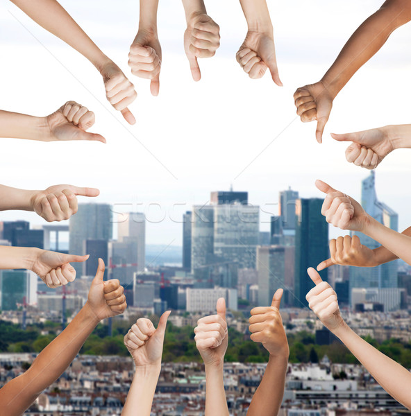 human hands showing thumbs up in circle Stock photo © dolgachov