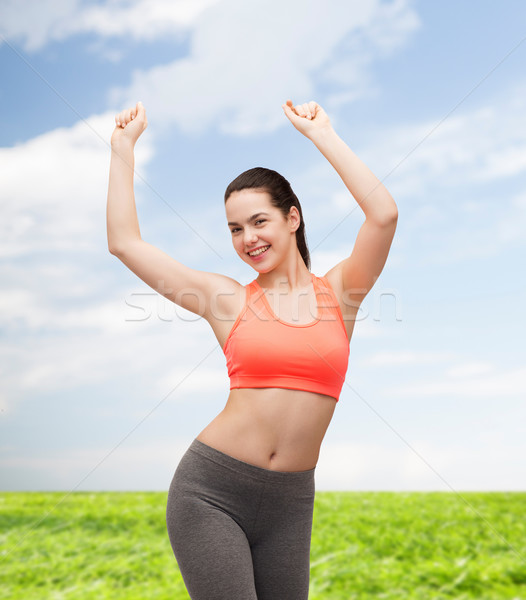 Uśmiechnięty odzież sportowa taniec fitness diety Zdjęcia stock © dolgachov