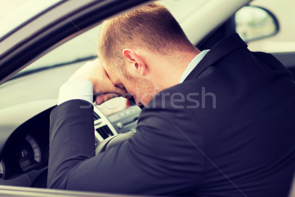 Obosit om de afaceri taxi maşină şofer transport Imagine de stoc © dolgachov