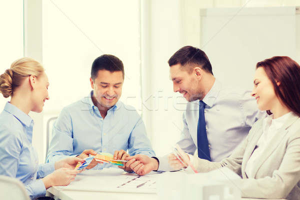 happy team of architects and designers in office Stock photo © dolgachov