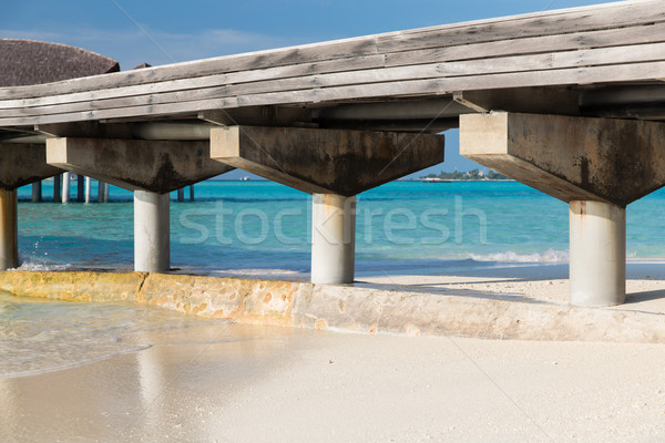 bridge on stilts at exotic resort beach Stock photo © dolgachov
