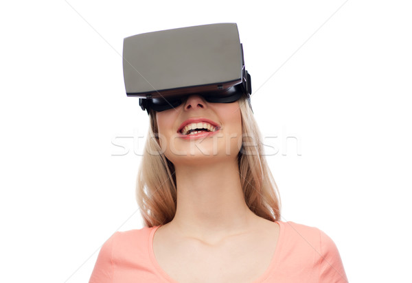 woman in virtual reality headset or 3d glasses Stock photo © dolgachov