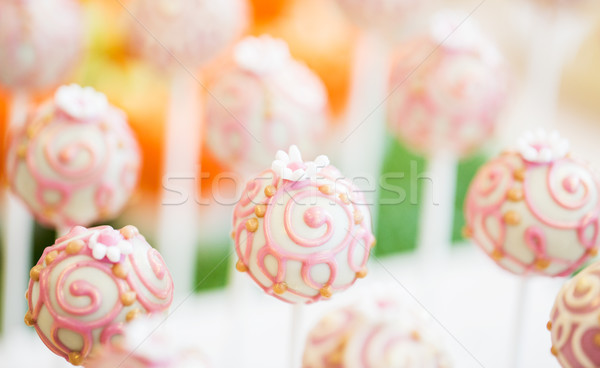 close up of cake pops or lollipops Stock photo © dolgachov