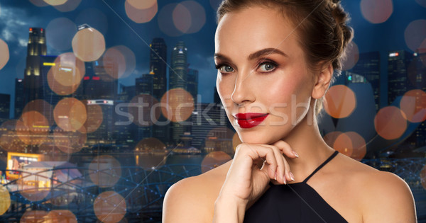 Belle femme noir sombre personnes luxe mode [[stock_photo]] © dolgachov