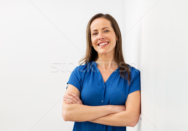 happy smiling middle aged woman Stock photo © dolgachov