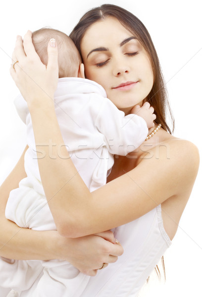 Nevelés kép boldog anya baba fiú Stock fotó © dolgachov
