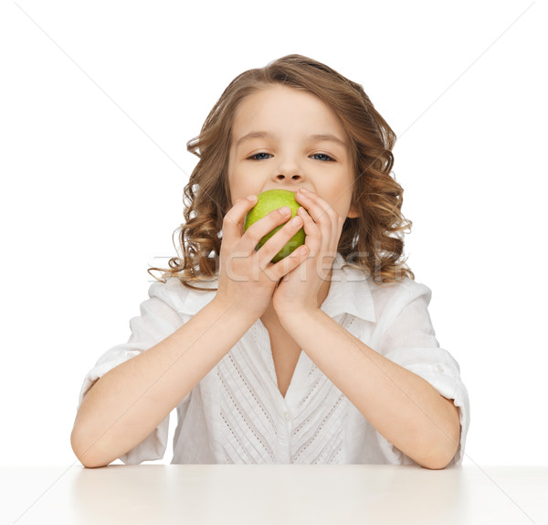 girl with green apple Stock photo © dolgachov