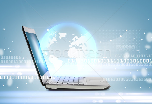 laptop computer with blank black screen Stock photo © dolgachov