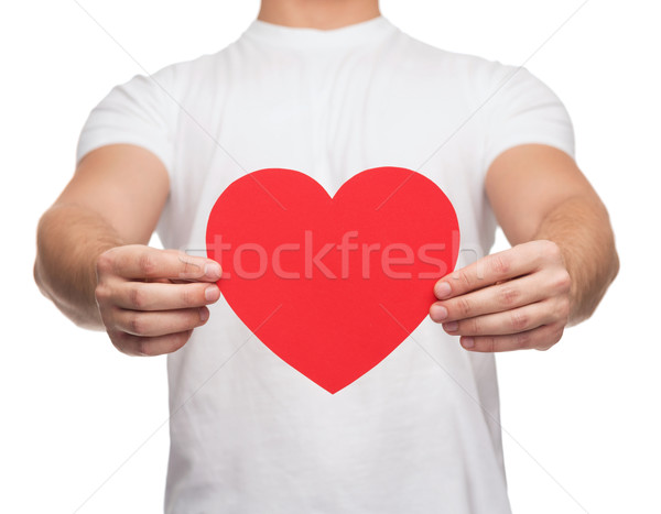 Stock photo: closeup of man hands with heart