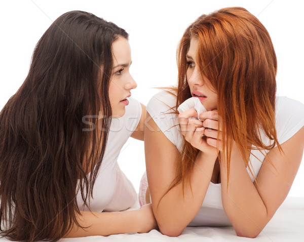 one teenage girl comforting another after break up Stock photo © dolgachov